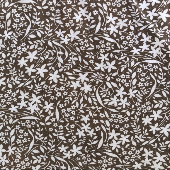 Eddie Bauer Brown & White Cotton Blend Floral Midi Dress Size M Petite - Picture 6 of 9